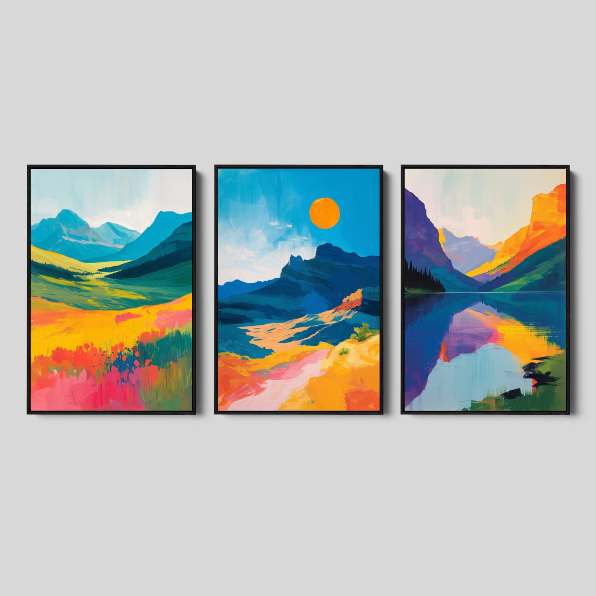 Bold Abstract Mountain Artwork Set – Hellström Prints