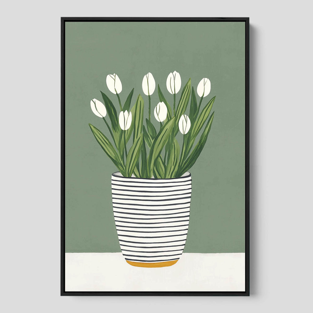 Sage Green Wall Art – Minimalist Botanical Print – Hellström Prints