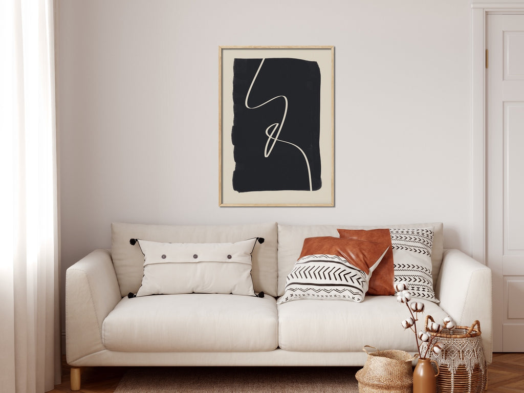 A neutral boho line art artwork.