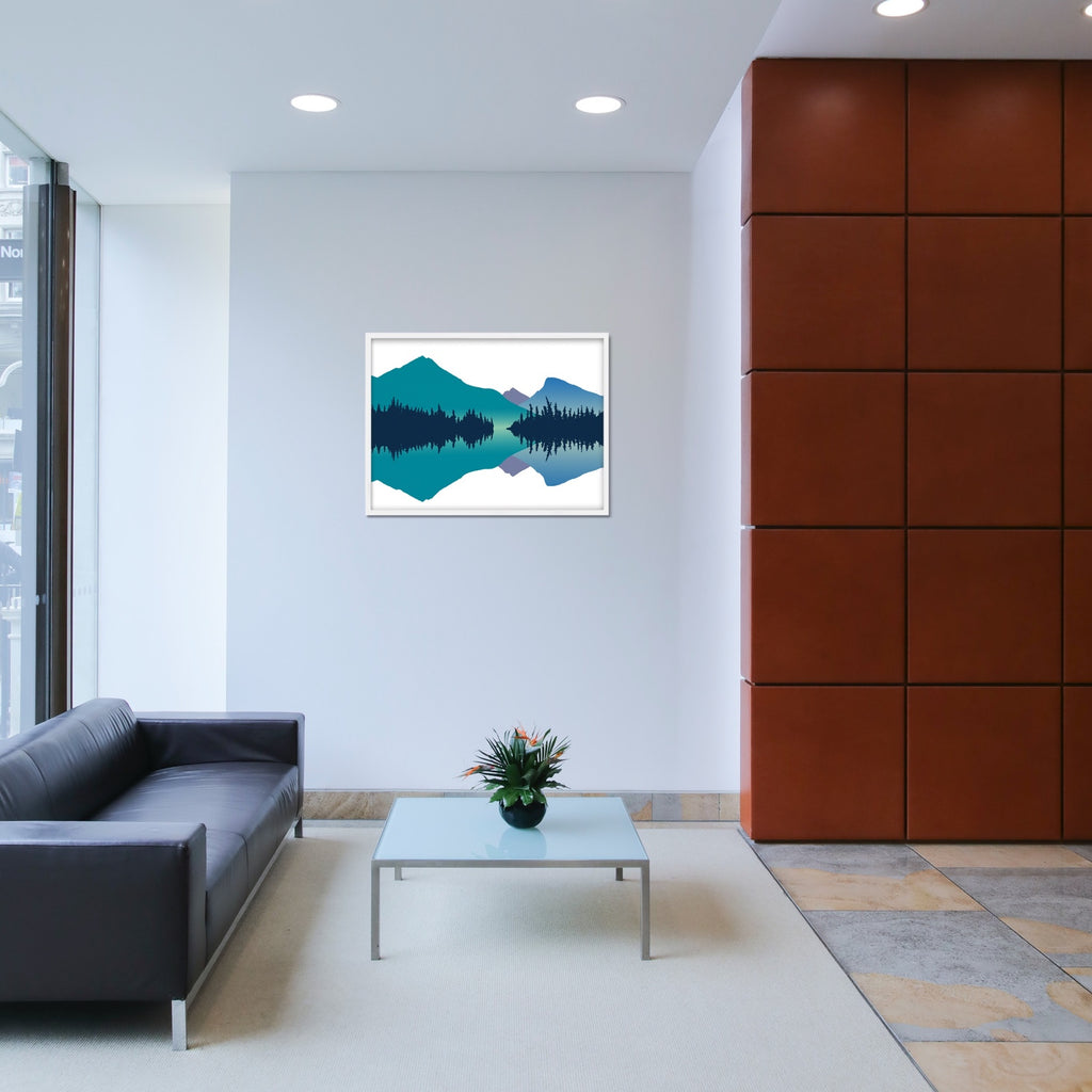 A calming abstract landscape art print.