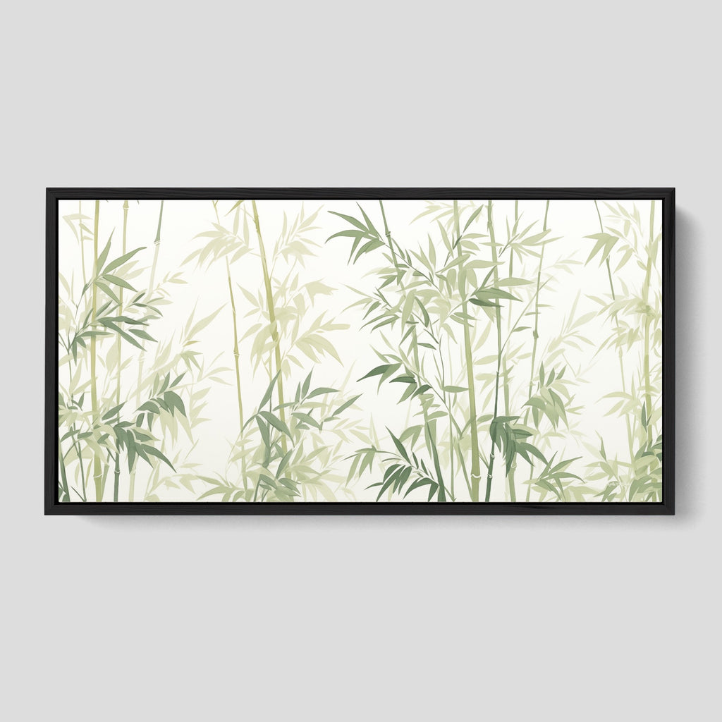 Large Bamboo Watercolor Canvas Wall Art.