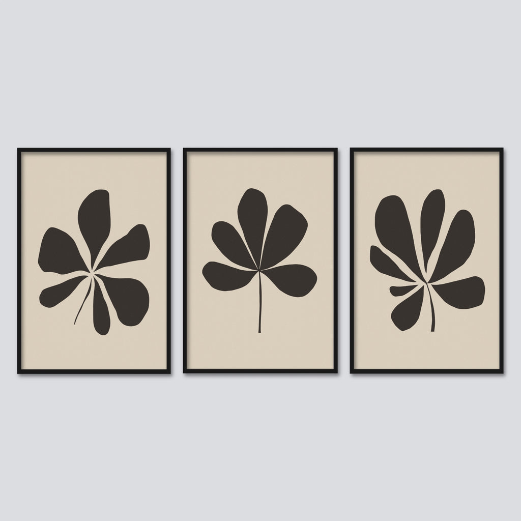 3 Piece Abstract Botanical Wall Art Set.