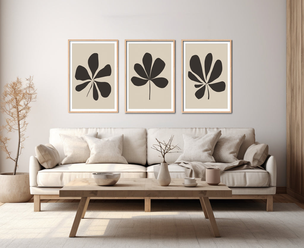 A minimalist botanical canvas wall decor.