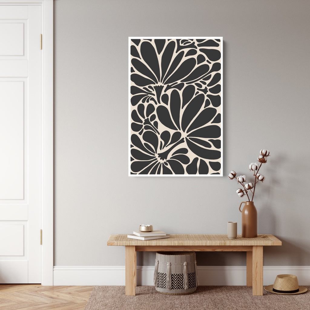  A neutral boho wall art in organic shapes.