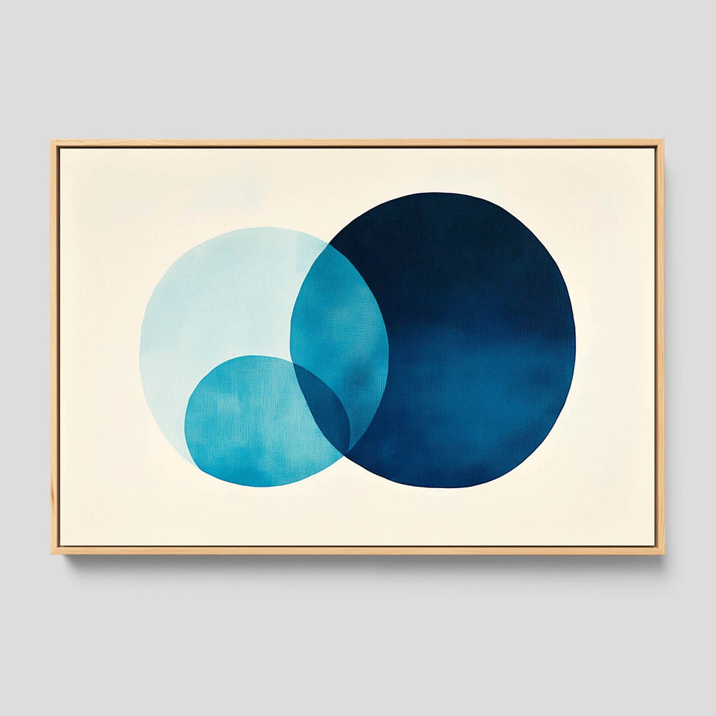Minimalist Watercolor Painting in Shades of Blue.