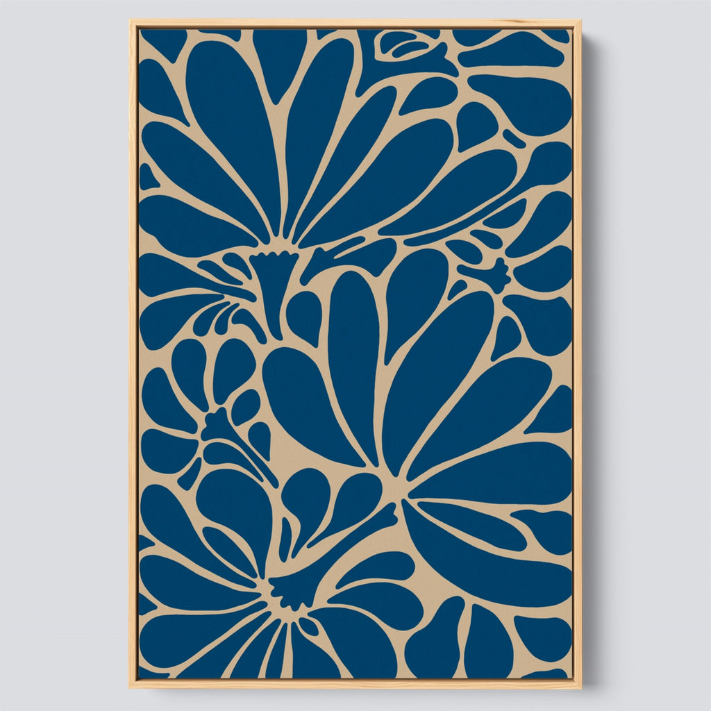 Minimalist Botanical Boho Wall Decor In Blue.