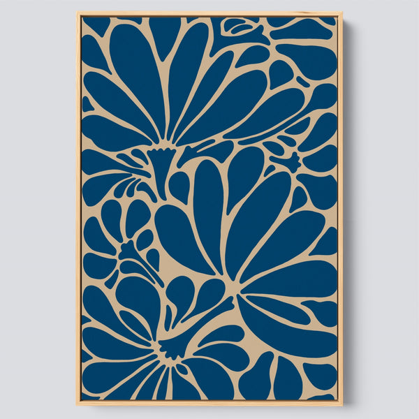 Minimalist Botanical Boho Wall Decor In Blue.