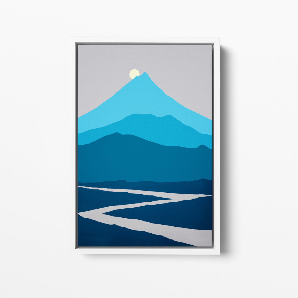 Blue Mountain Framed Canvas Print.