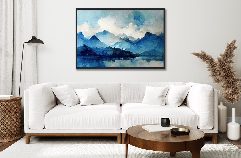 A vibrant abstract nature artwork on stretched canvas.