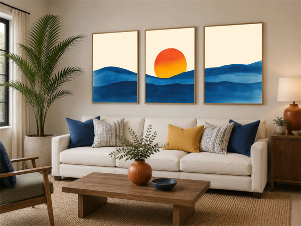 A Framed Minimal Sunset Wall Decor.