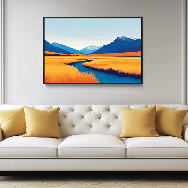 A Modern Nature Landscape Print in Vibrant Colors.