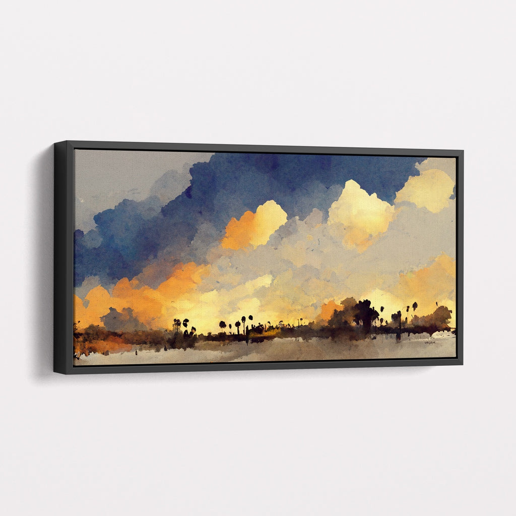 Modern abstract horizontal California painting.