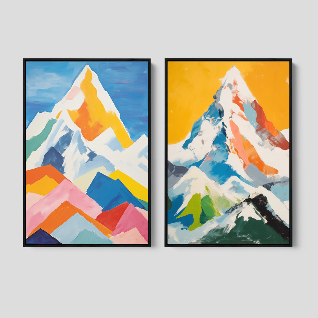 Pastel Mountain Wall Art Set of 2.