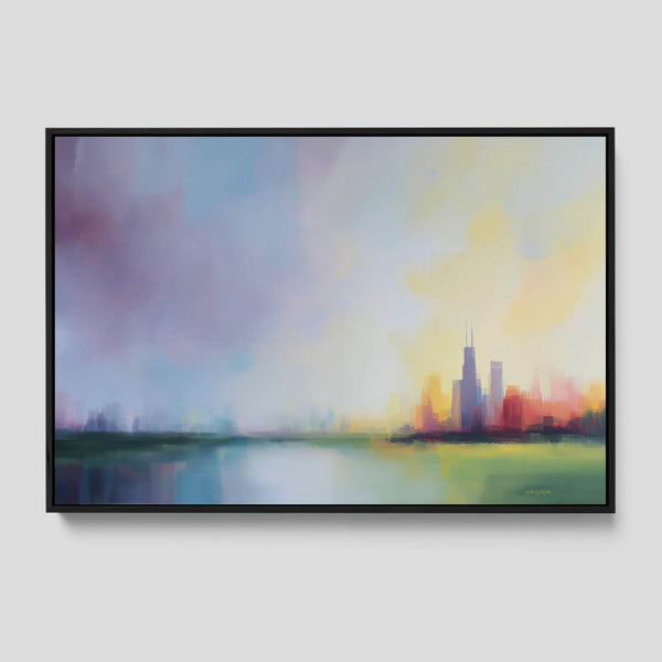 An Abstract Chicago Skyline Print.