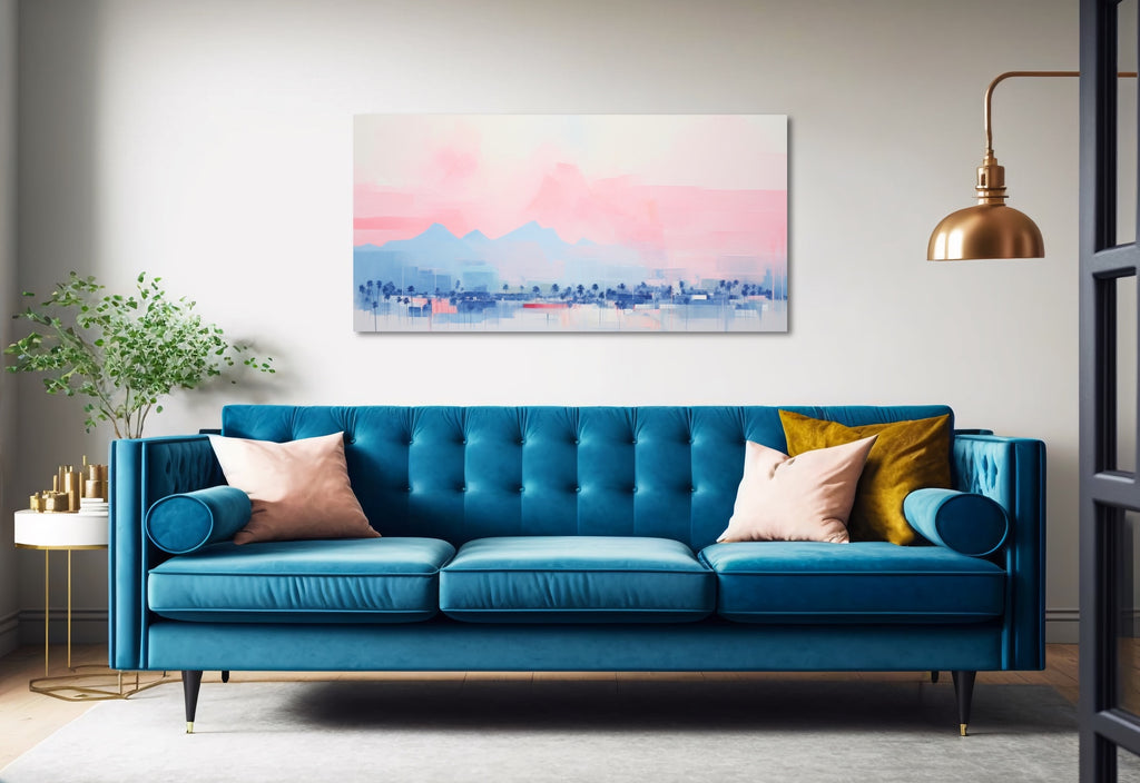 A minimalist abstract coastal canvas art.