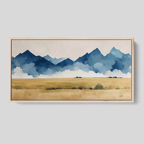 Large horizontal minimalist abstract landscape canvas print.
