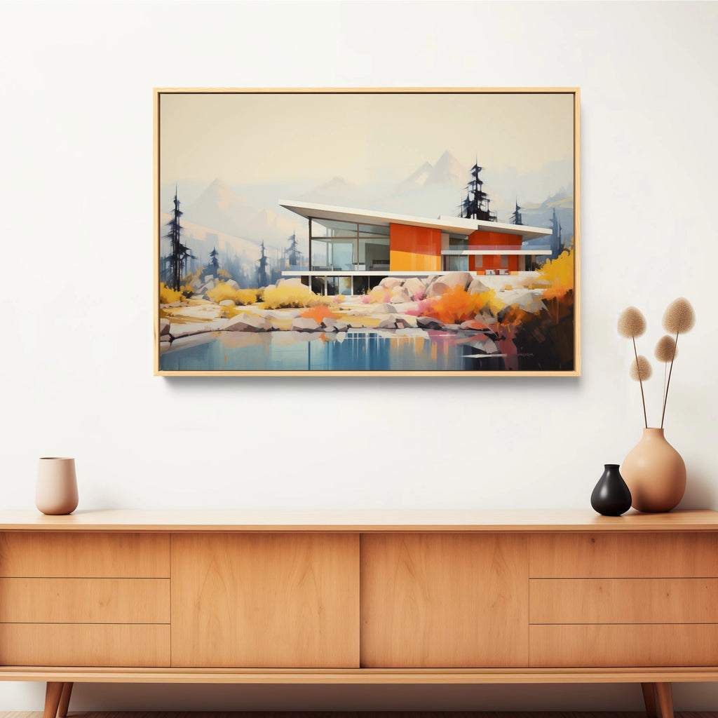 An Architectural Canvas Print in Muted Colors.