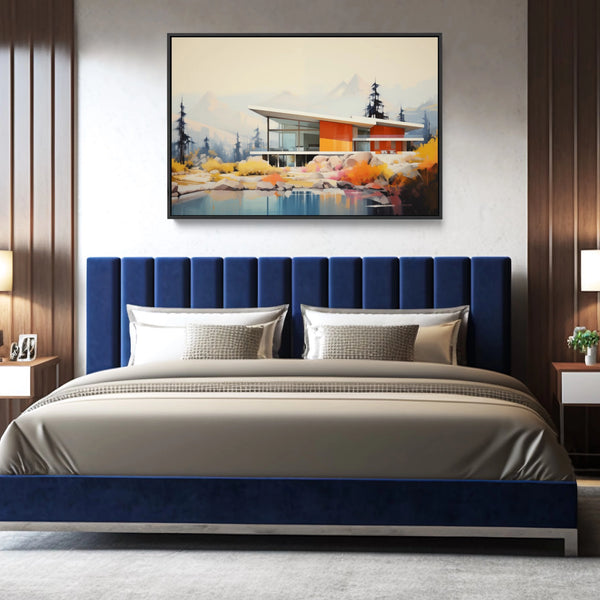A horizontal architectural home decor  in the Eames era style.