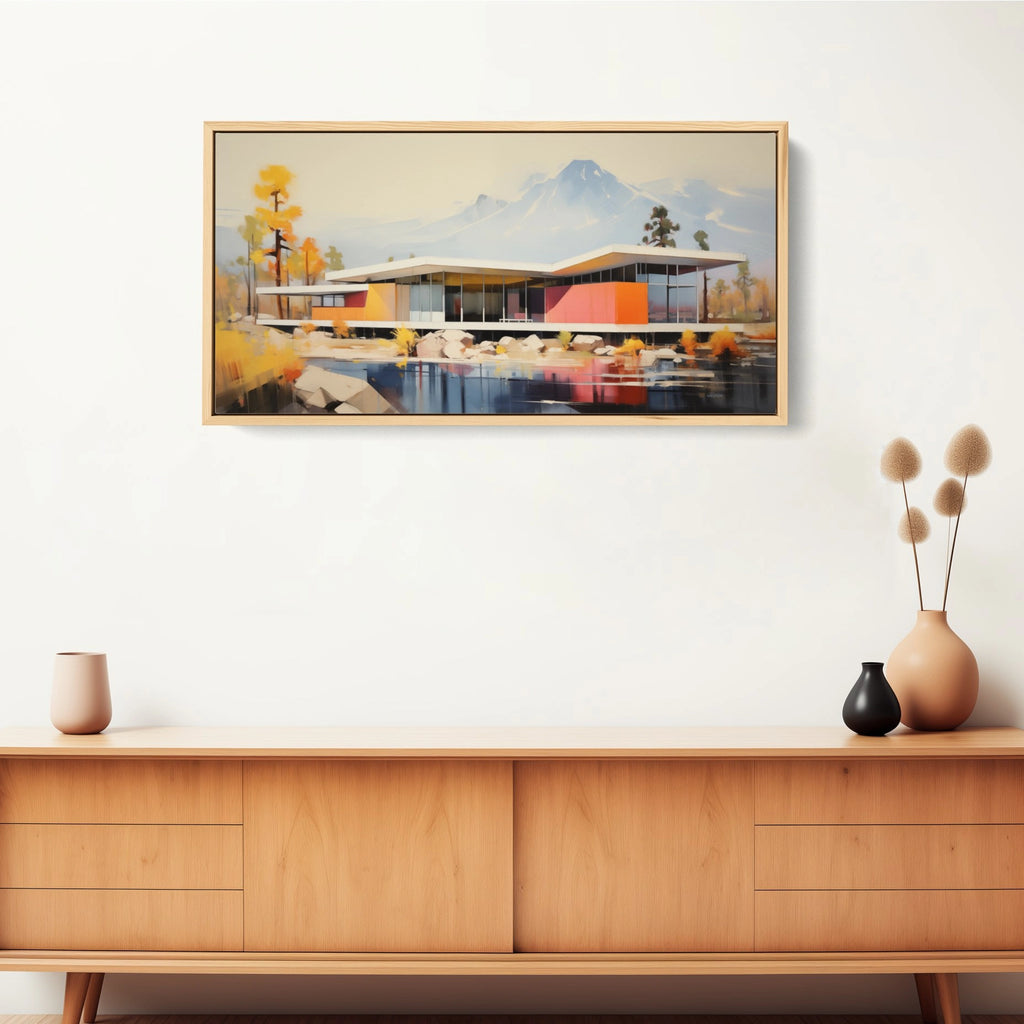 Mountain Wall Art for Living Room in Muted Tones.