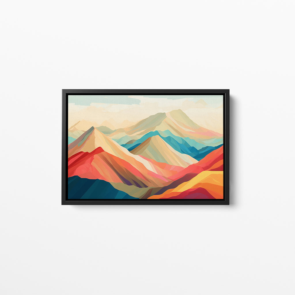 A framed vibrant landscape wall art.