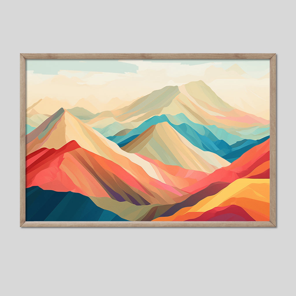 Colorful Modern Abstract Mountain Artwork.