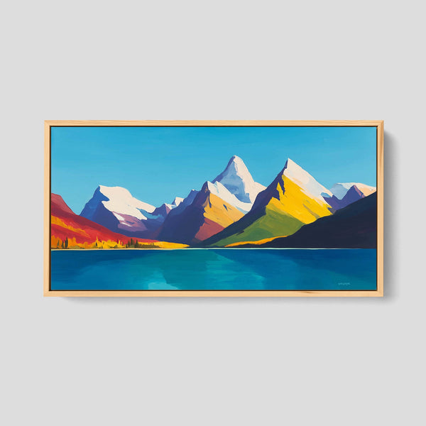 A Colorful Mountain Artwork  in Vibrant Hues.