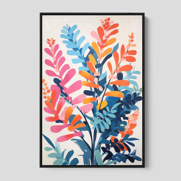 A vertical abstract boho plant art print.