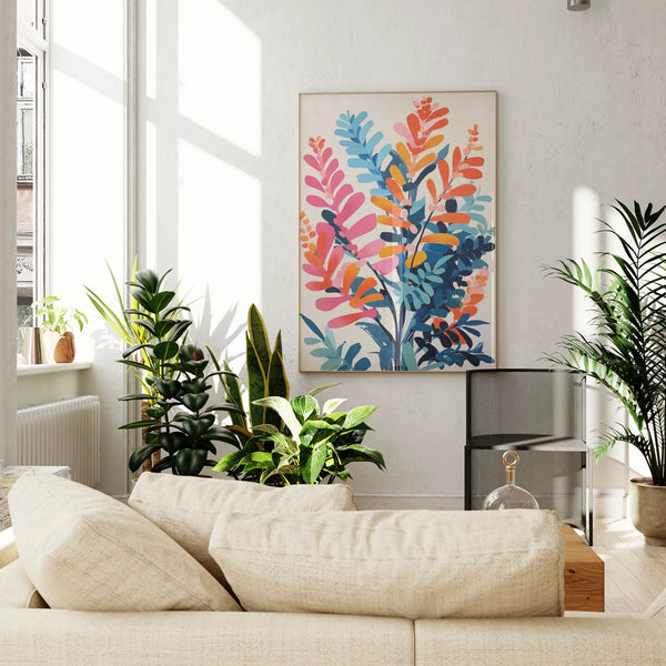 An Abstract Floral Wall Decor in a Rainbow of Colors.