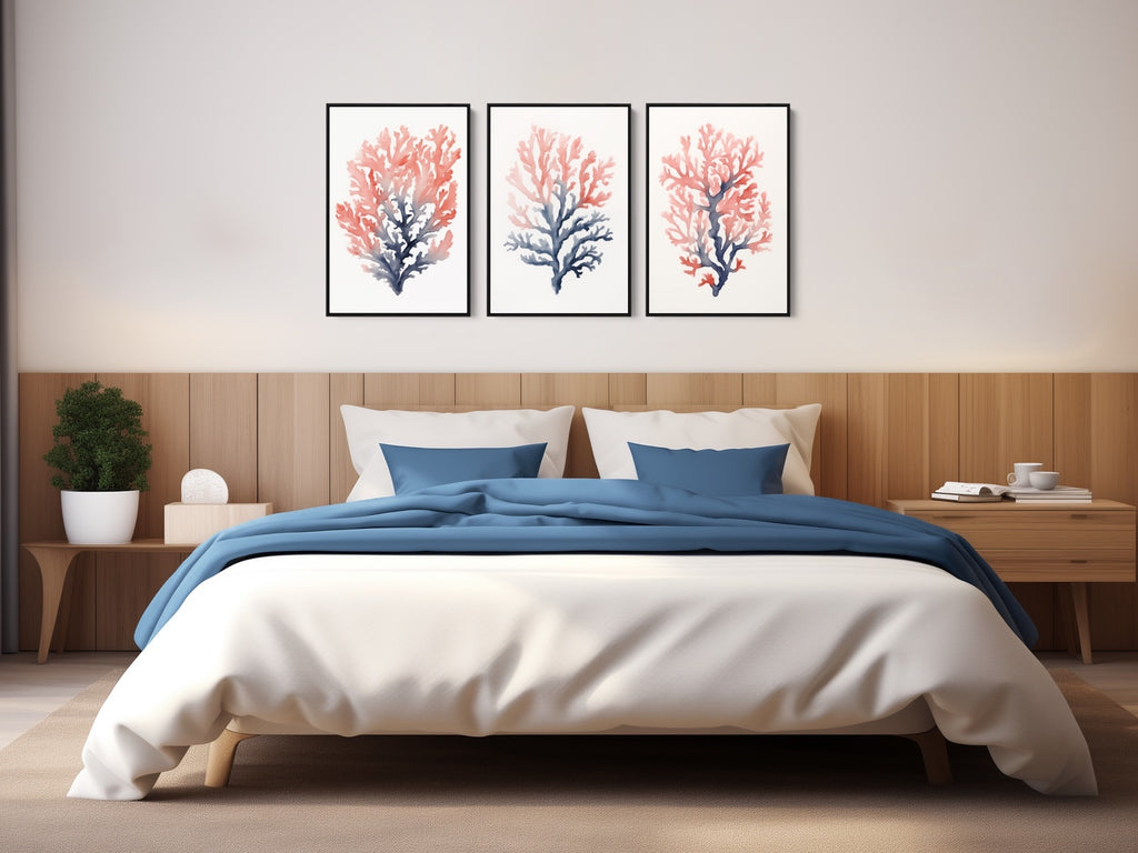 A watercolor coastal art print set of 3.