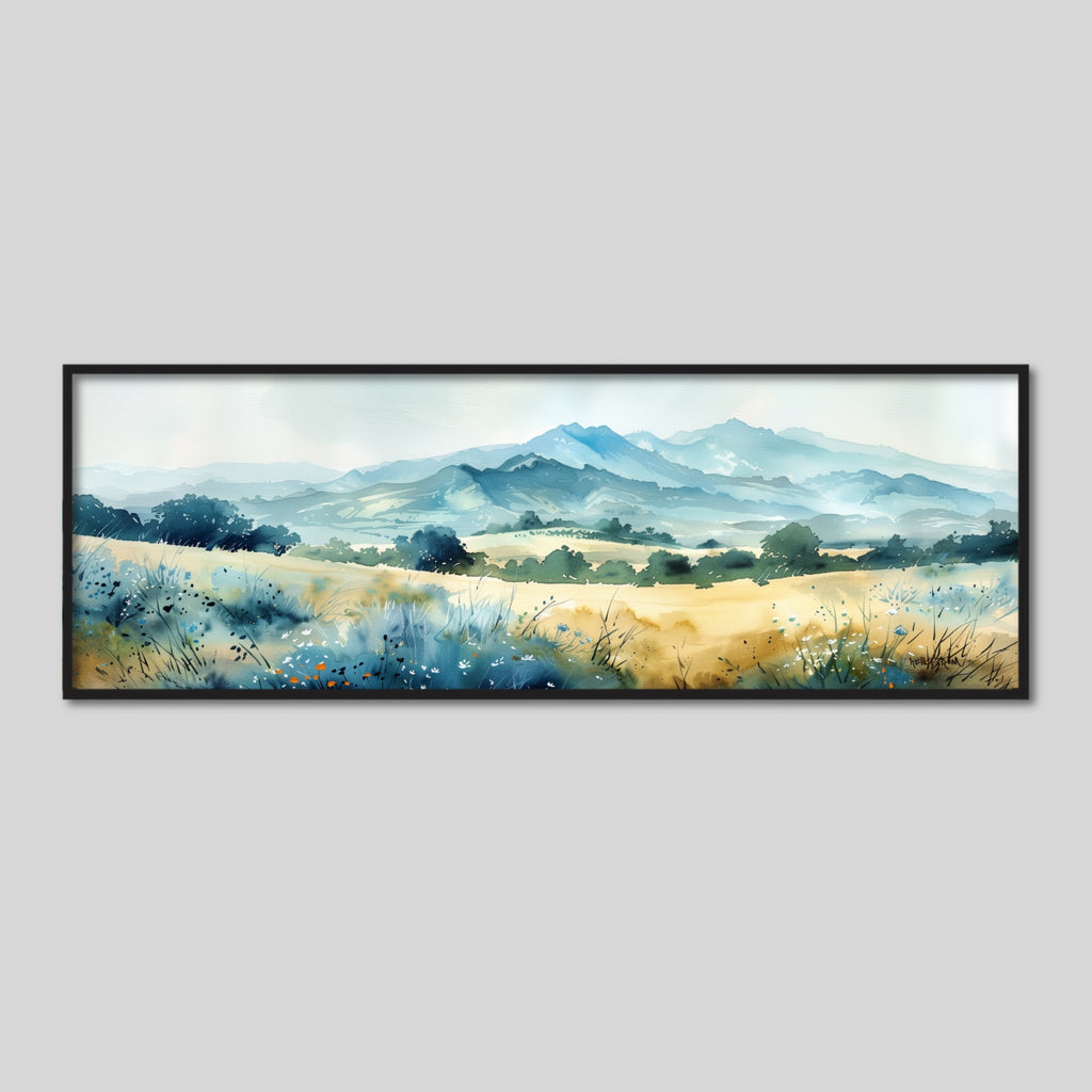 Extra Large Western Nature Wall Decor in light blue and gold.