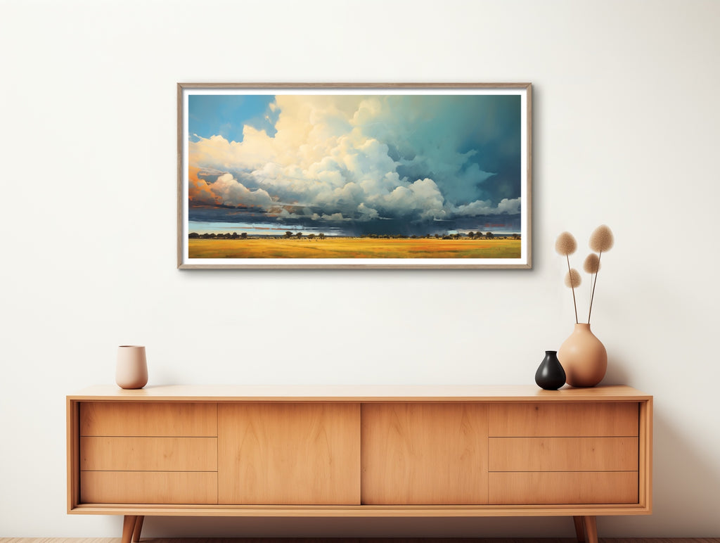 A large nature art print of a prairie storm.