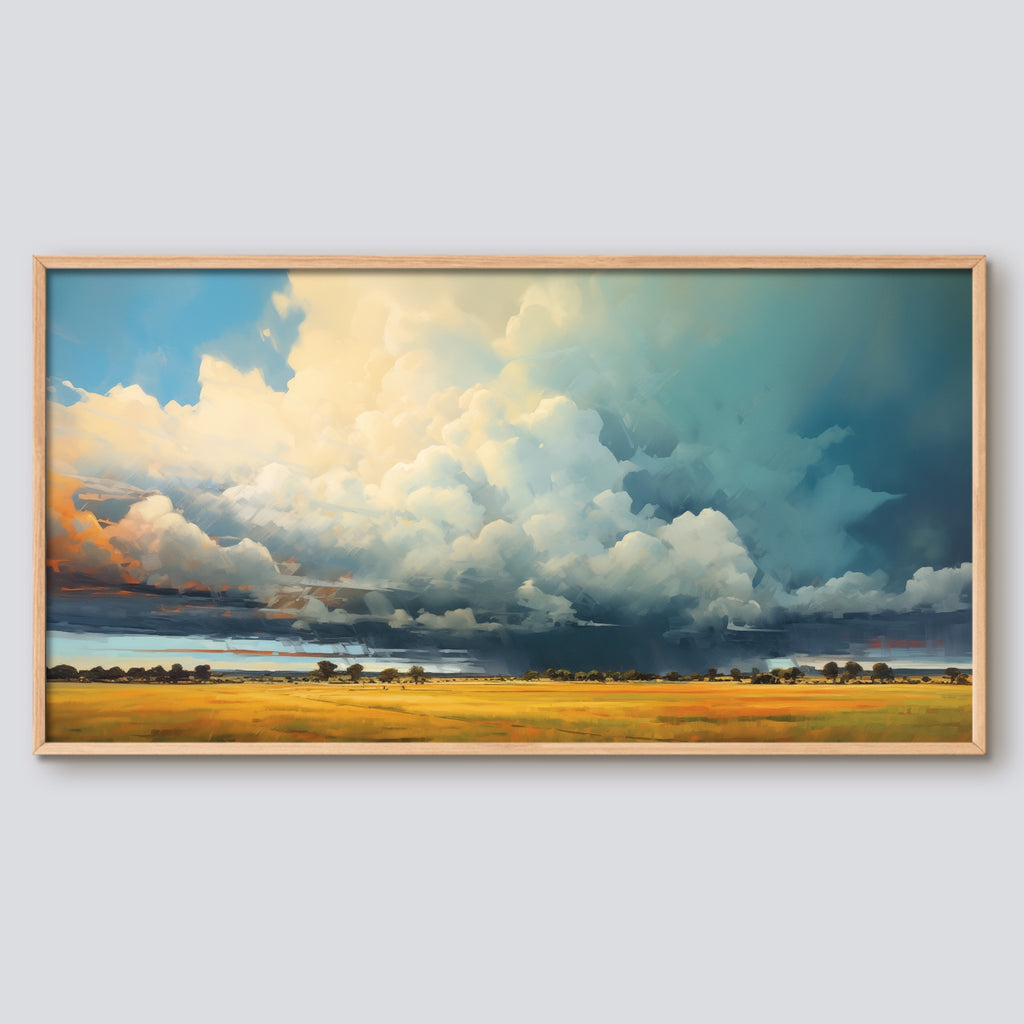 An extra large western nature art print of storm clouds, framed or unframed.