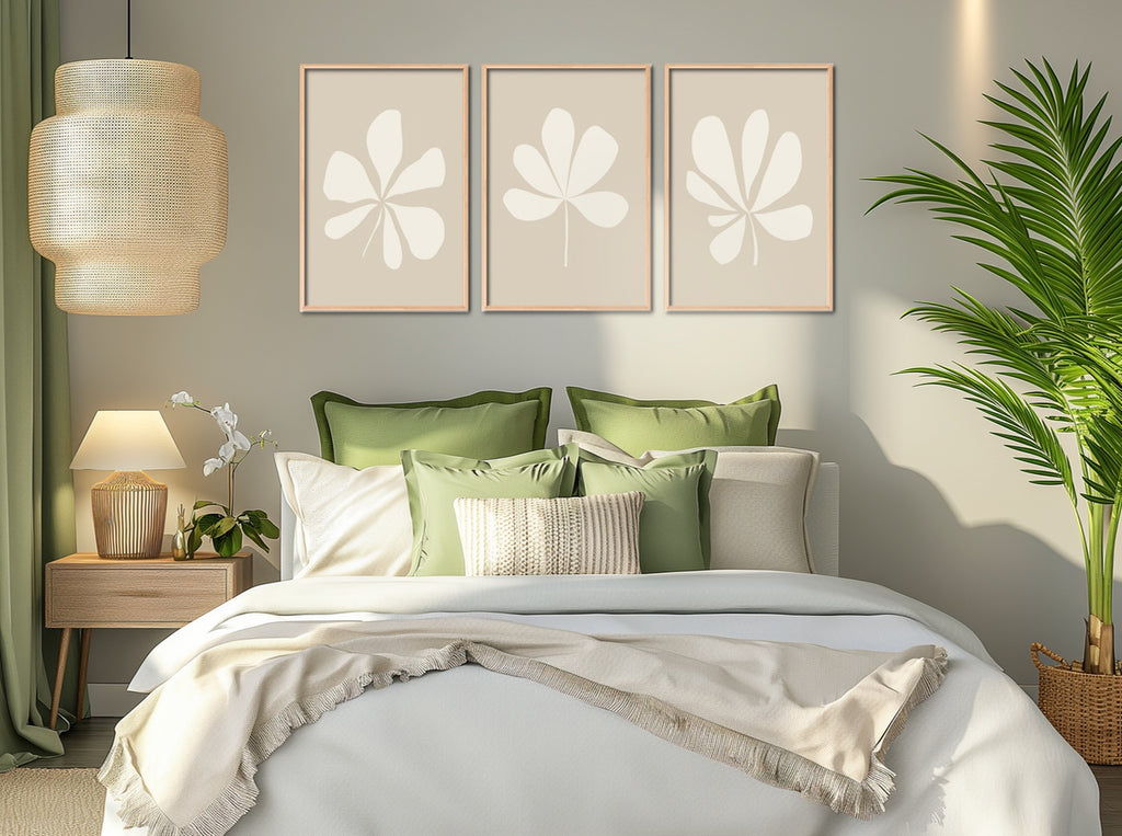 A minimalist boho home decor in neutral colors.