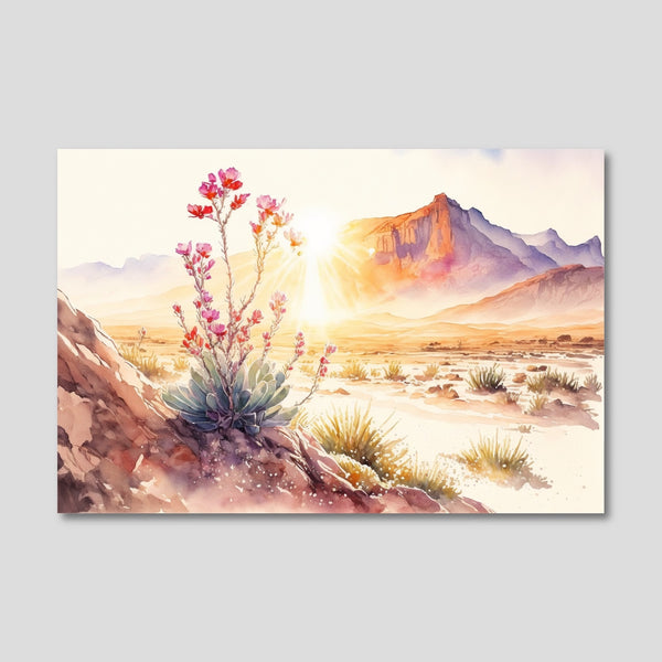 Desert Bloom Nature Wall Art in Warm Hues.