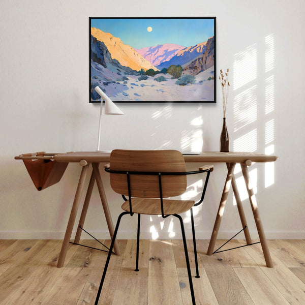 A desert scenery art print on paper or canvas, framed or unframed.