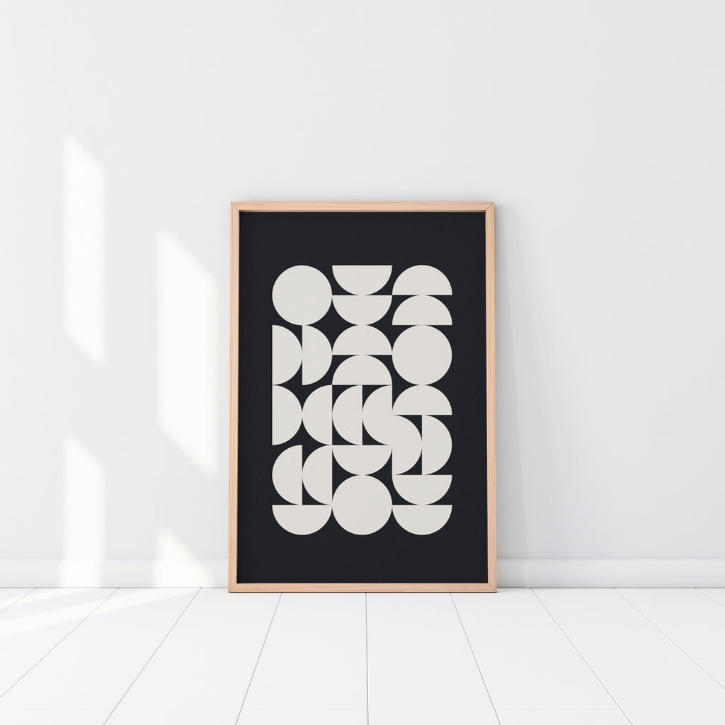 A vertical minimalist geometric abstract canvas art.