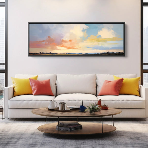 A wide-format landscape wall art piece.