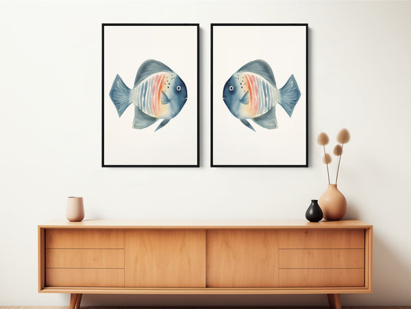  A large framed nautical wall decor set of 2.