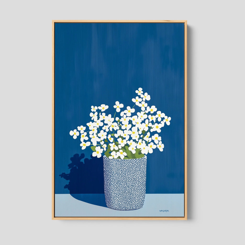 A Modern Floral Wall Art in Blue.