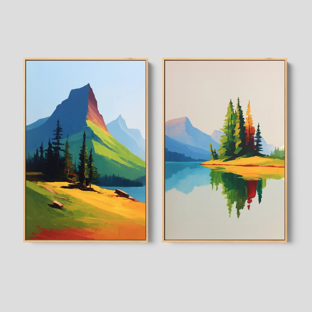 Glacier National Park Wall Art in Vibrant Hues.