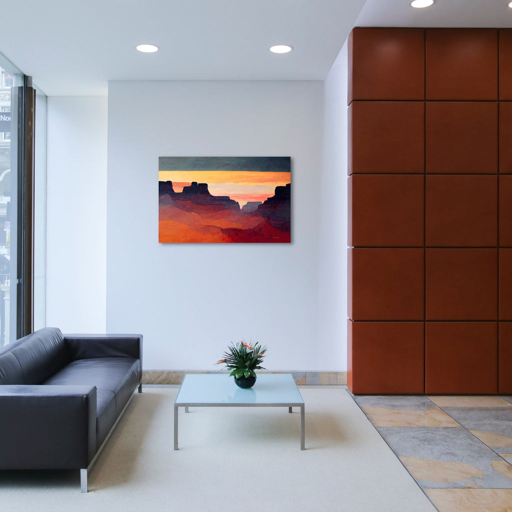 A large abstract landscape art print featuring Grand Canyon.