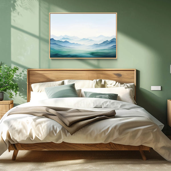 A Blue Green Landscape Print.