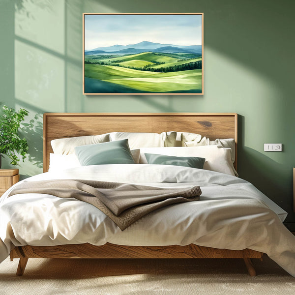 A Minimal Landscape Art Print in Green.
