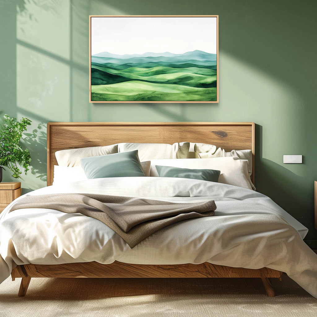 A Minimalist Scenery Artwork in Shades of Green.