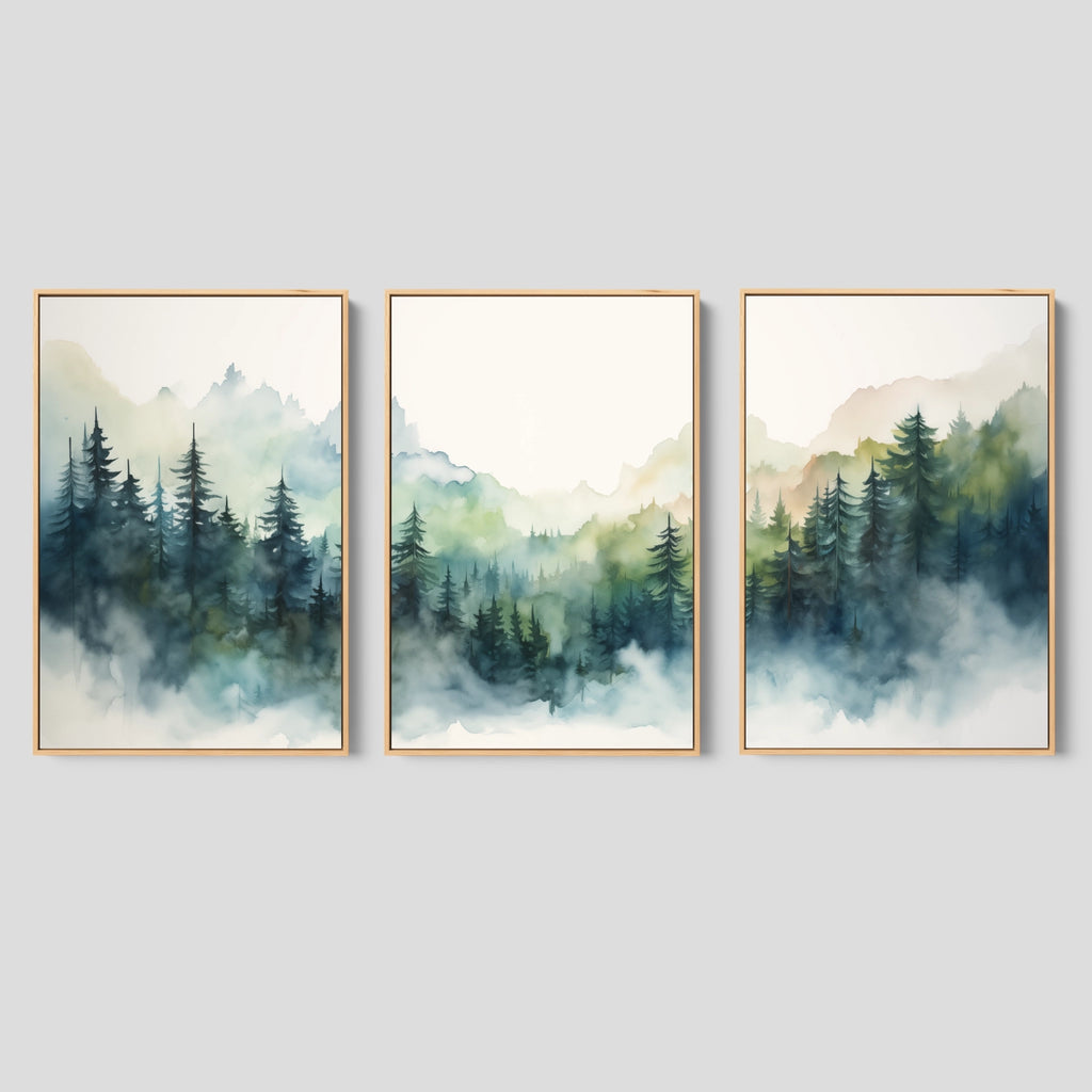 Green Forest Wall Art Set