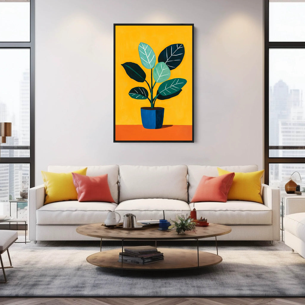 A Vertical Vibrant Houseplant Painting
