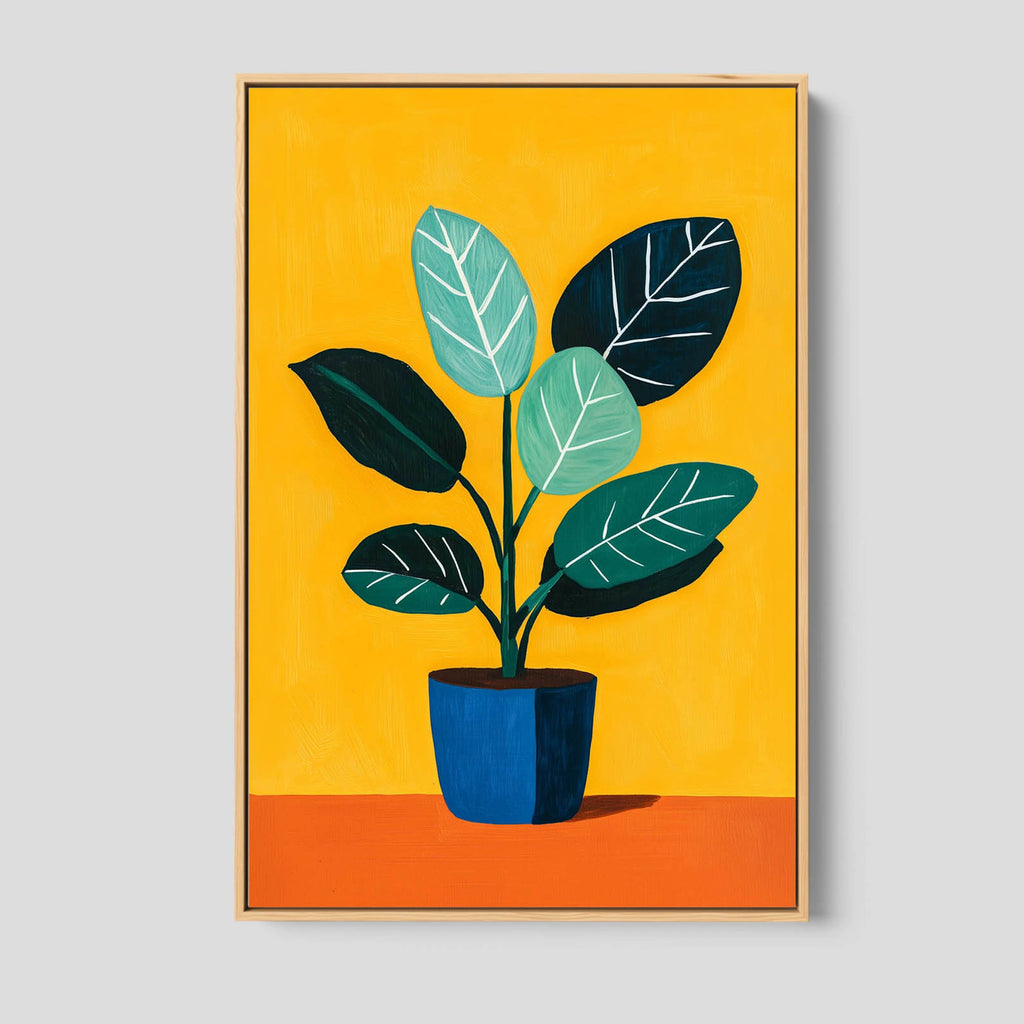 Modern Botanical Wall Art Featuring a Houseplant.