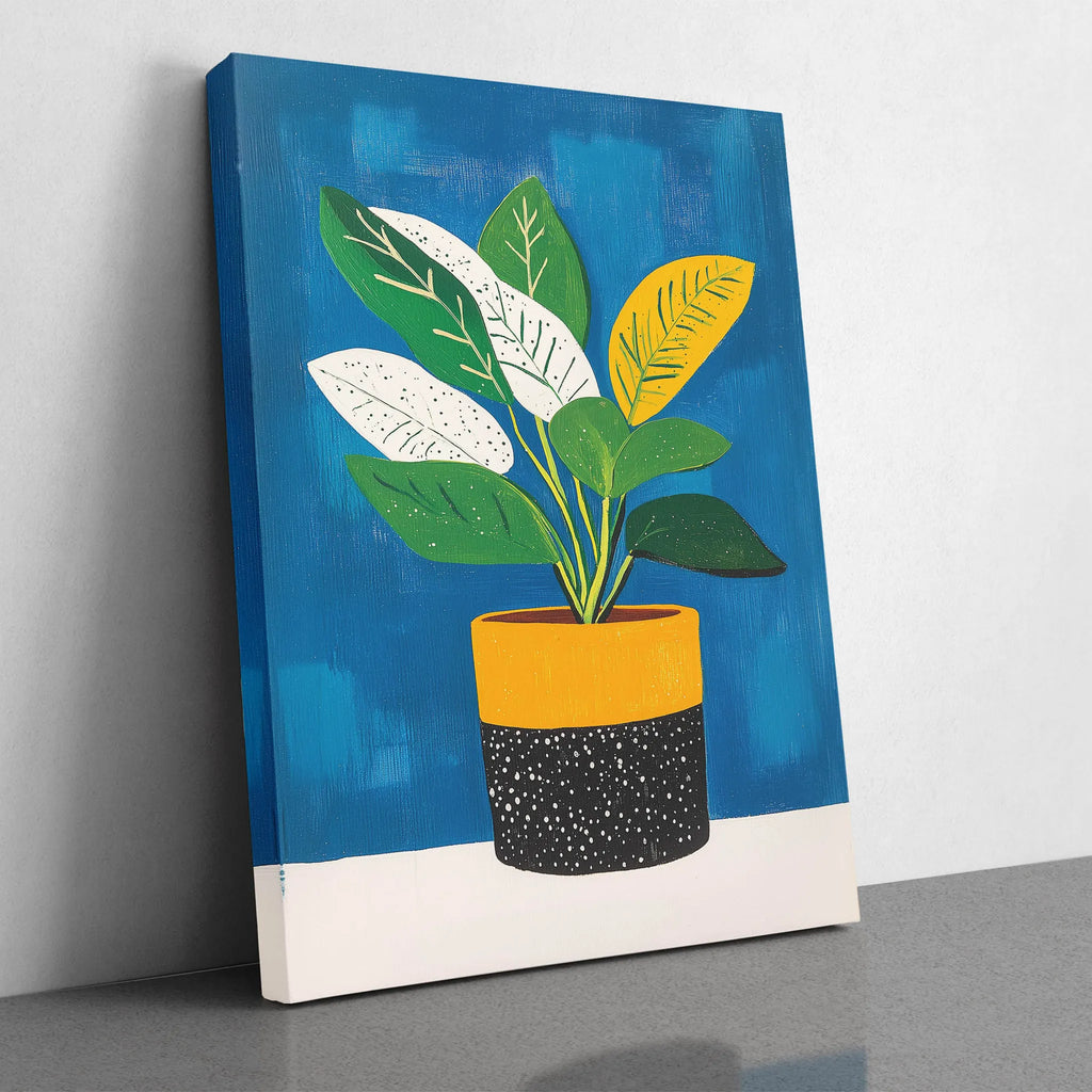 A vertical abstract plant gallery wall art.