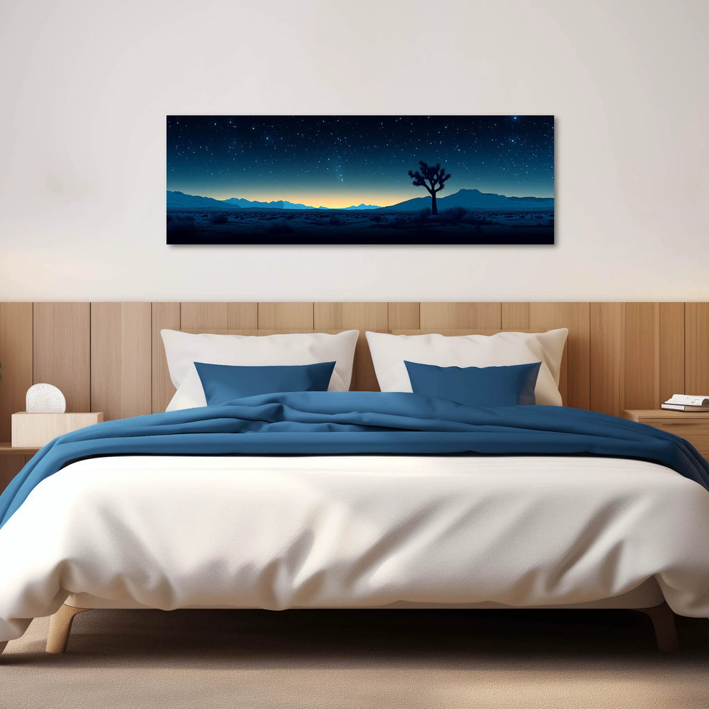 A Huge Desert Landscape Wall Art in Blue.