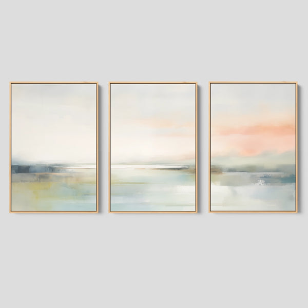 Soft Pastel Abstract Wall Art Set.